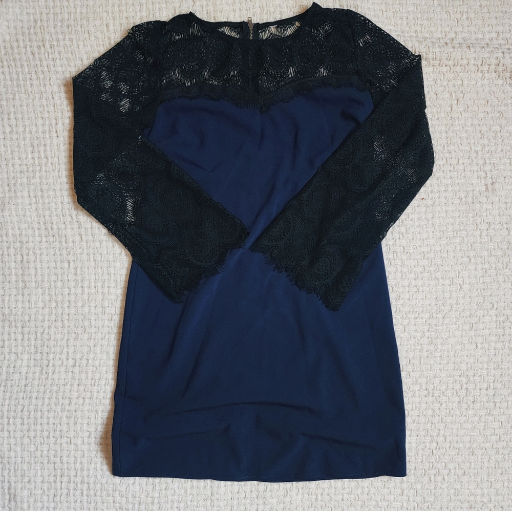 Black and Blue Lace Dress